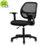 Silla Secretarial con Brazos, Negra - Deli
